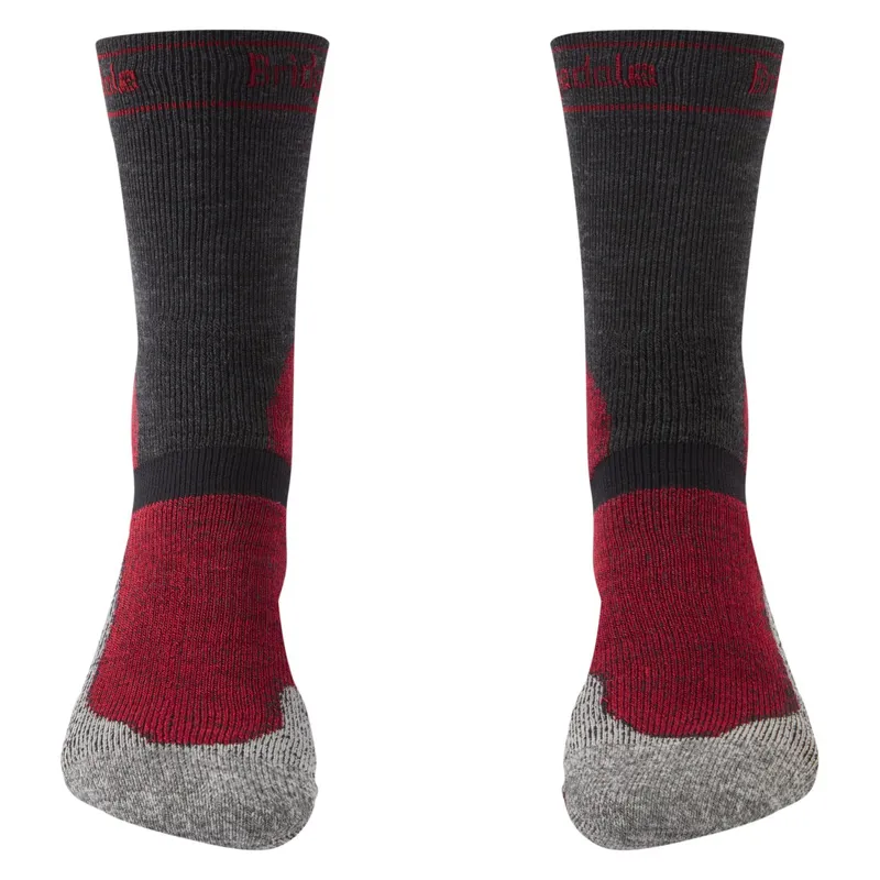 Bridgedale Winter Weight T2 Merino Sport MTB Socks Graphite/Red-1
